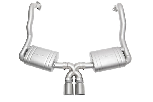 SOUL 13-16 Porsche 981 Cayman / Boxster Performance Exhaust - Straight Cut Brushed Finish Tips