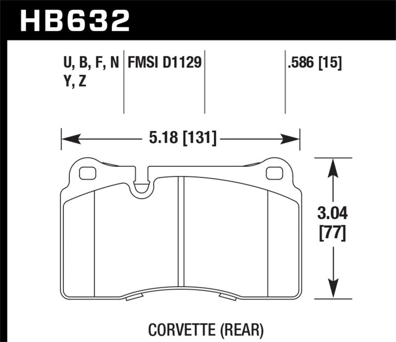 Hawk 09-11 Corvette Z06/09-13 ZR-1 (w/Carbon Ceramic Brakes & Iron Rotor) Rear DTC-70 Brake Pads