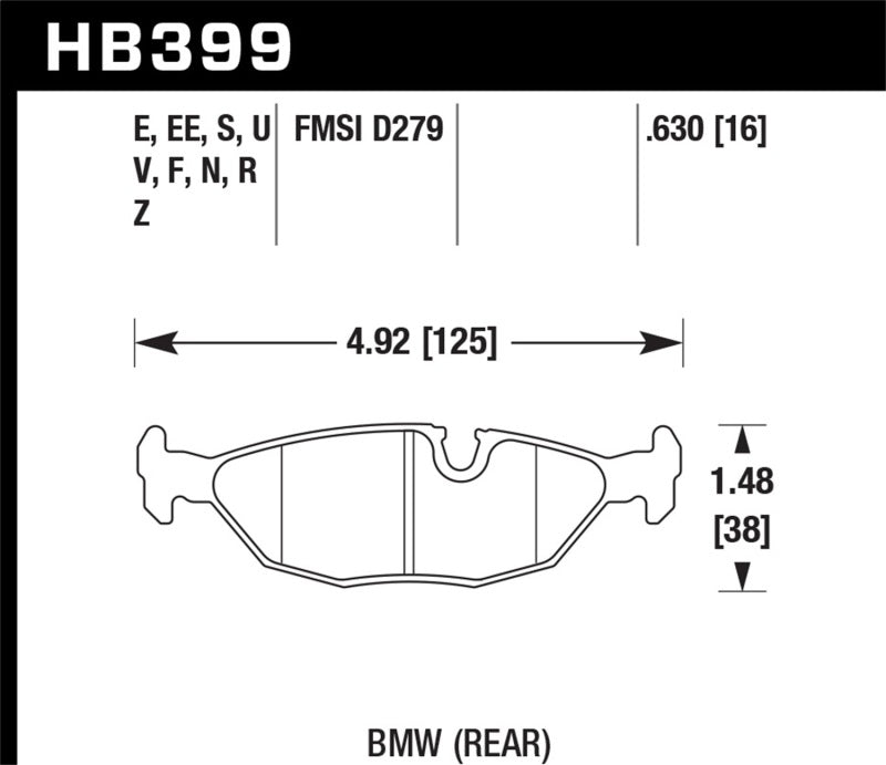 Hawk 84-4/91 BMW 325 (E30) HPS 5.0 Street Brake Pads - Rear