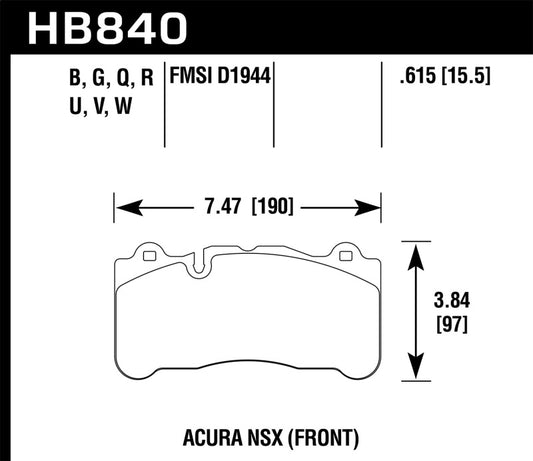 Hawk 2017 Acura NSX HP+ Street Front Brake Pads