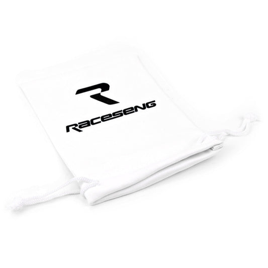 Raceseng Shift Knob Cover (Thermal Bag) - White Microfiber w/Black Logo