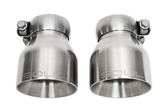 SOUL 2020+ Porsche 718 GT4 / Spyder / GTS 4.0L Bolt On Exhaust Tips - Brushed Finish Straight Cut