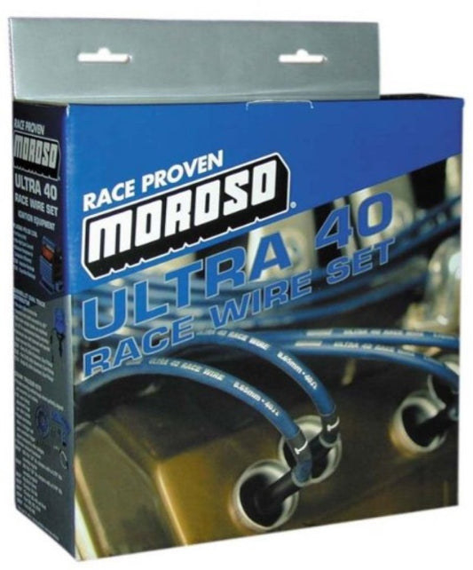 Moroso Chevrolet Big Block Ignition Wire Set - Ultra 40 - Sleeved - HEI - Straight - Blue