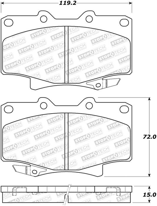 StopTech 90-92 Toyota Land Cruiser Sport Performance Front Brake Pads