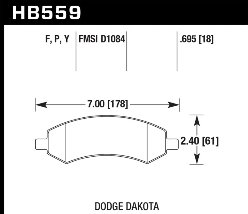 Hawk 05-16 Dodge RAM 1500 HPS 5.0 Front Brake Pads