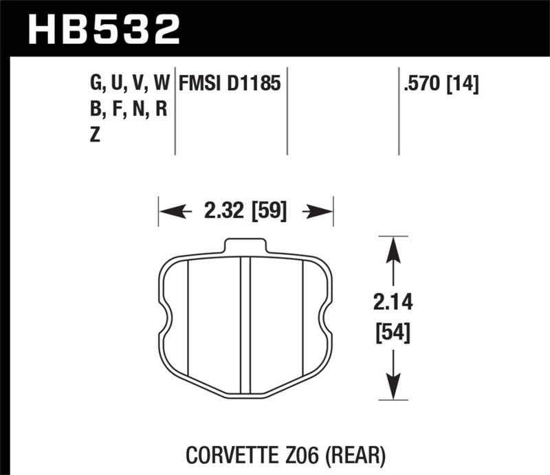 Hawk 2010-2013 Chevrolet Corvette Grand Sport ER-1 Motorsports Rear Brake Pads