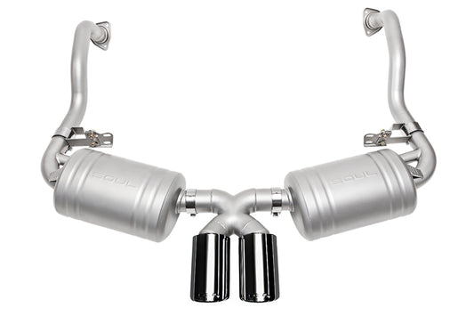 SOUL 05-08 Porsche 987.1 Cayman / Boxster Performance Exhaust - Black Chrome Double Wall Tips