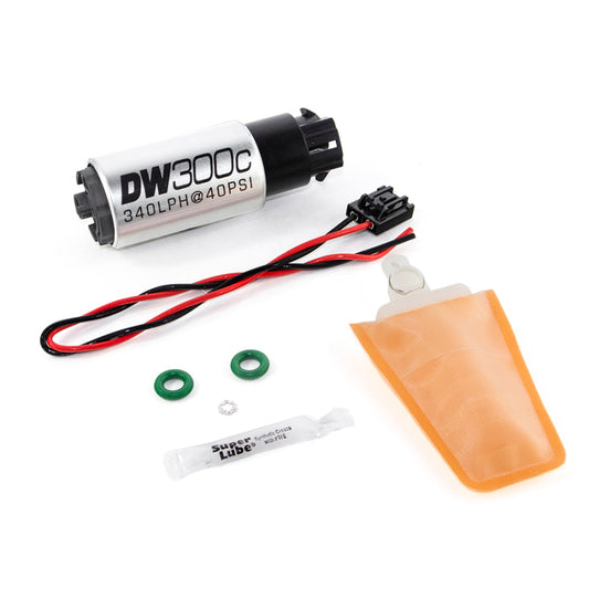 DeatschWerks 340lph DW300C Compact Fuel Pump w/ 04+ Lotus Elise/Exige Set Up Kit (w/ Mounting Clips)