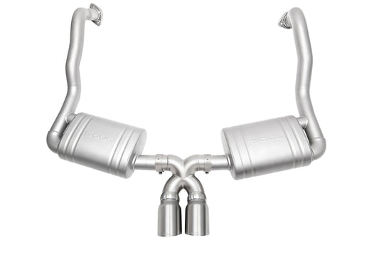 SOUL 13-16 Porsche 981 Cayman / Boxster Performance Exhaust - Slash Cut Tips Brushed Finish Tips