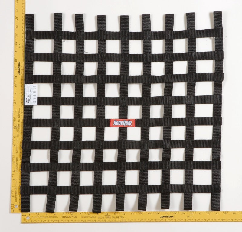 RaceQuip Black 24 X 24 SFI Ribbon Net