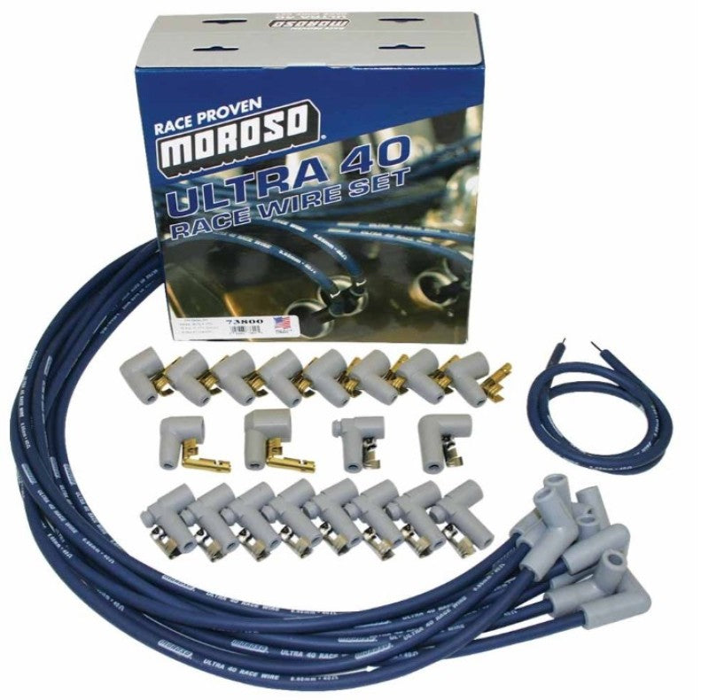 Moroso Universal Ignition Wire Set - Ultra 40 - 90 Degree - Blue