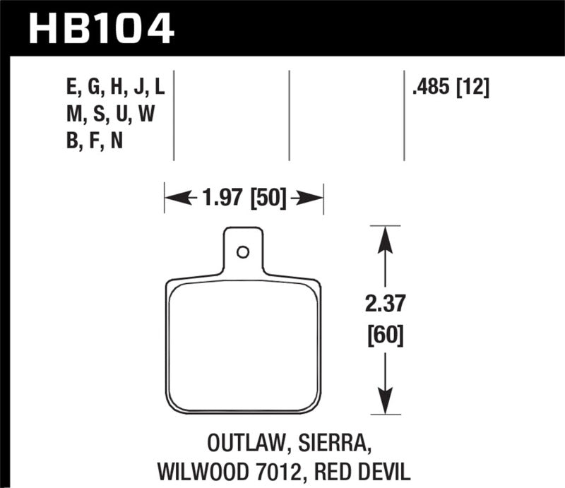 Hawk Wilwood DL Single Black Brake Pads