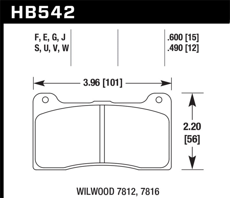 Hawk Wilwood 15mm DTC-60 Race Brake Pads