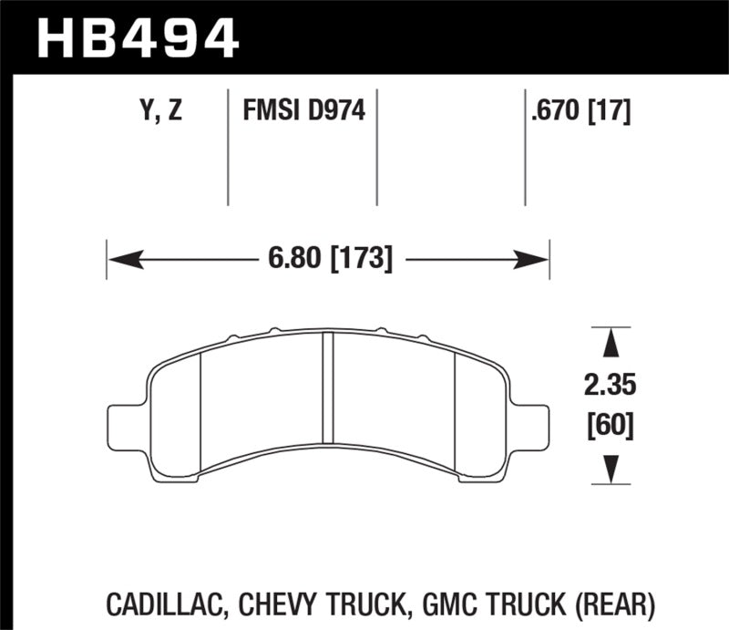 Hawk 03-10 Chevy Express / GMC Savana (Various Models) Performance Ceramic Street Rear Brake Pads