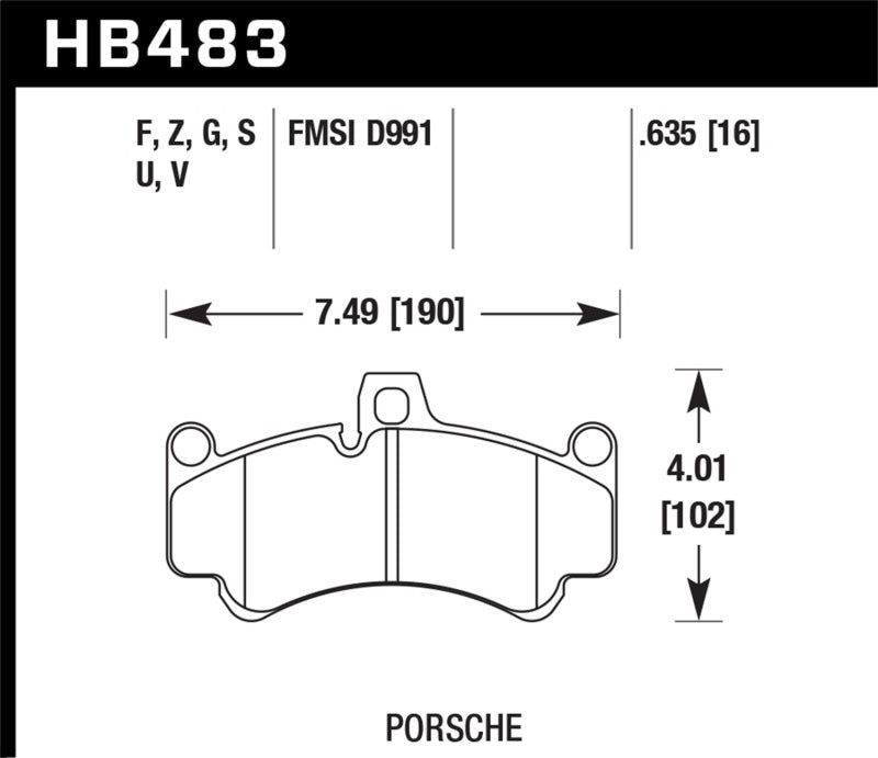 Hawk 08 Porsche 911 Targa 4/4S/03-05 911 GT2/04-08 GT3/07-08 Turbo PC Street Front Brake Pads