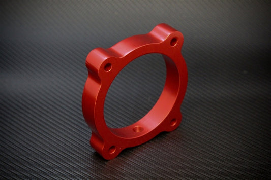 Torque Solution Throttle Body Spacer - Red: Hyundai Genesis V6 13+