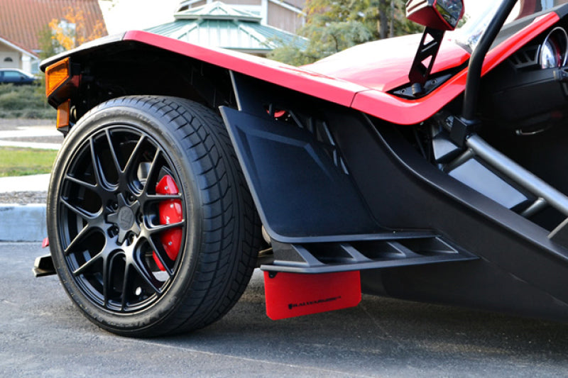 Rally Armor 15-16 Polaris Slingshot Front Black UR Mud Flap w/ Blue Logo