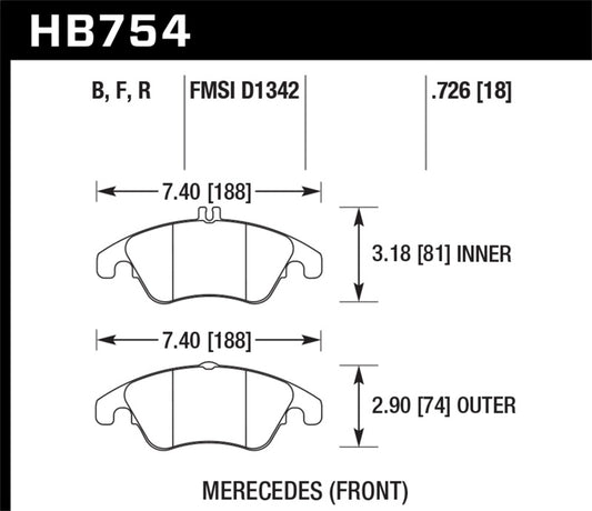 Hawk 08-15 Mercedes-Benz C350 / 10-15 Mercedes-Benz E350 HPS 5.0 Street Front Brake Pads