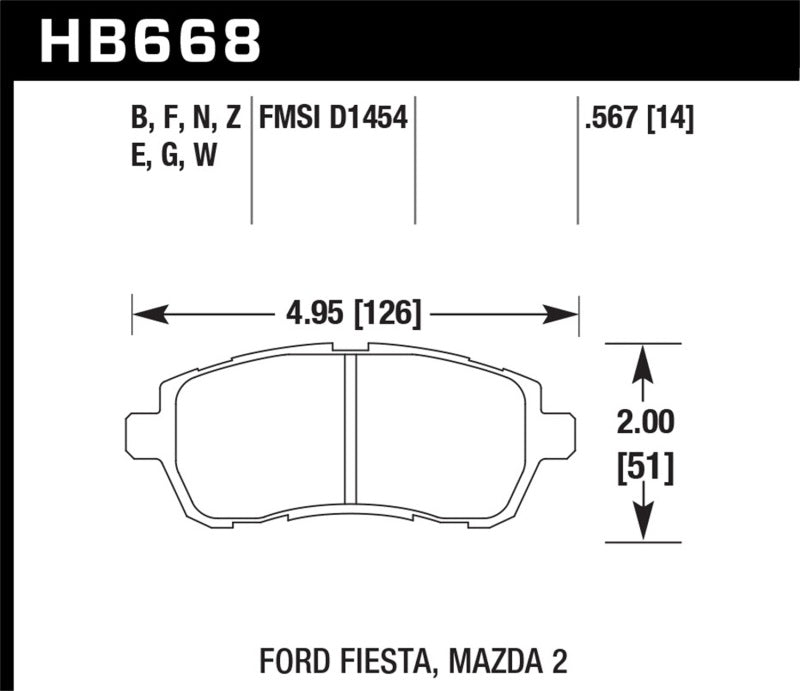 Hawk 11 Ford Fiesta S/SE/SL HP+ Front Street Brake Pads