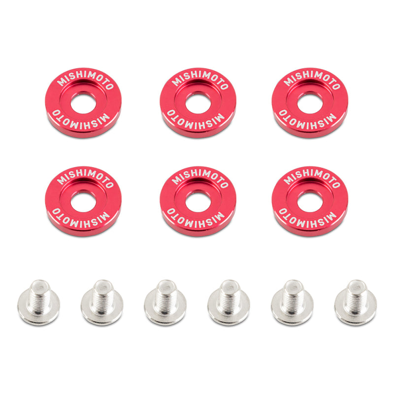 Mishimoto Large Fender Washer Kit (6pcs) - Red