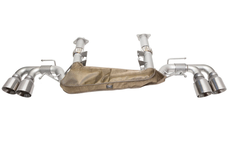 SOUL 20+ Chevrolet C8 Corvette Performance Rear Exhaust - 4in Slash Cut Tips - Brushed