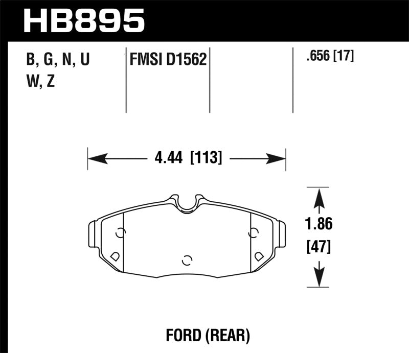 Hawk 2012 Ford Mustang HP+ Rear Brake Pads