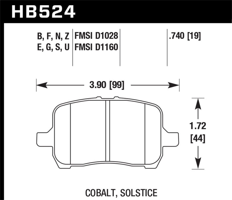 Hawk 06-09 Pontiac Solstice / 07-10 Saturn Sky Blue 9012 Race Front Brake Pads