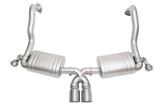 SOUL 13-16 Porsche 981 Cayman / Boxster Valved Exhaust - Straight Cut Brushed Finish Tips