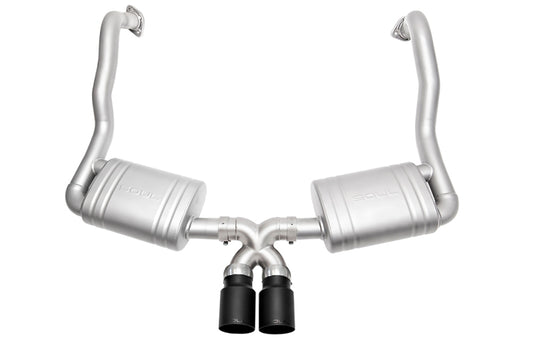 SOUL 13-16 Porsche 981 Cayman / Boxster Performance Exhaust - Straight Cut Satin Black Tips