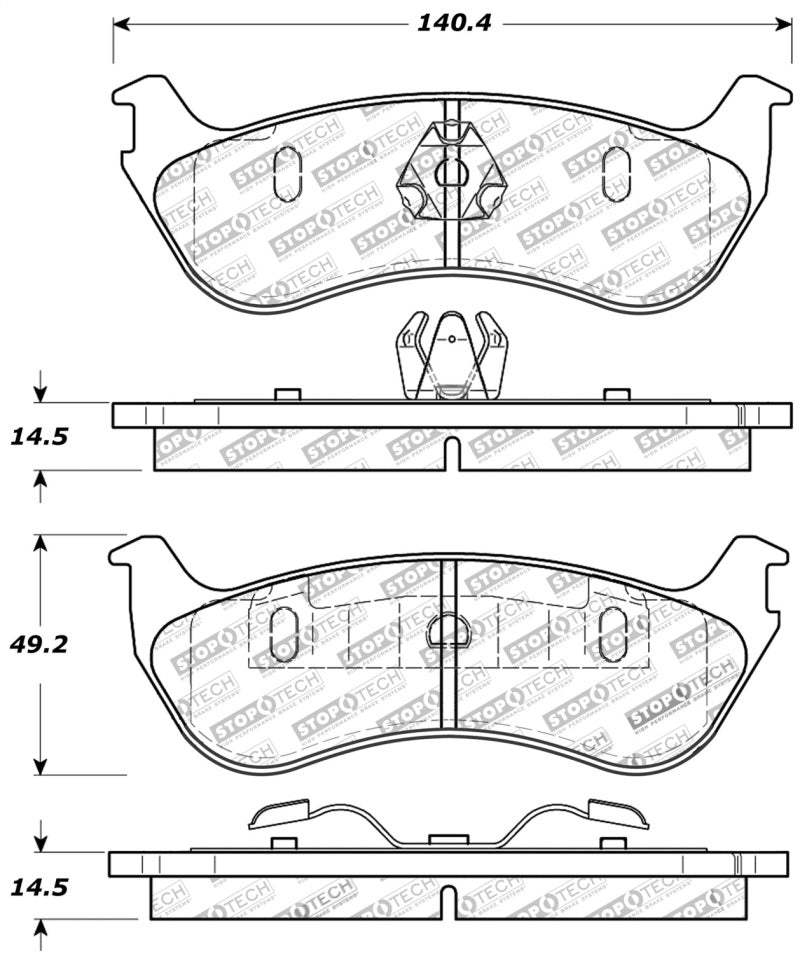 StopTech Sport Brake Pads w/Shims and Hardware - Front