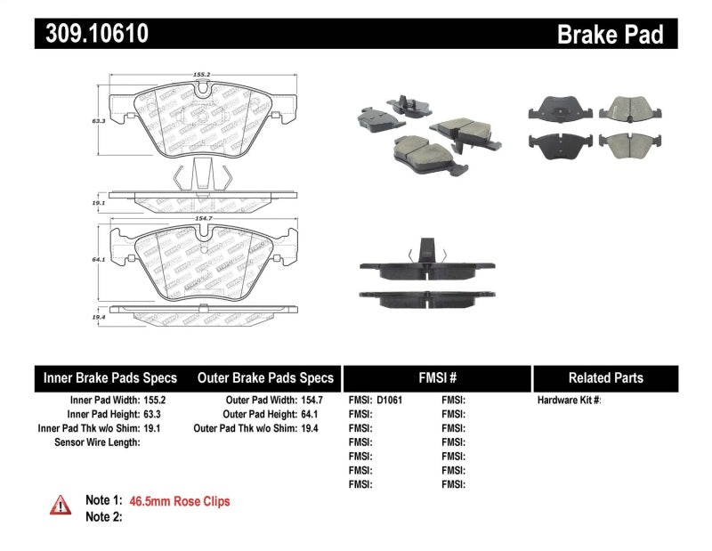 StopTech Performance 12 BMW X1 / 09-13 Z4 / 06 325 Series (Exc E90) Front Brake Pads