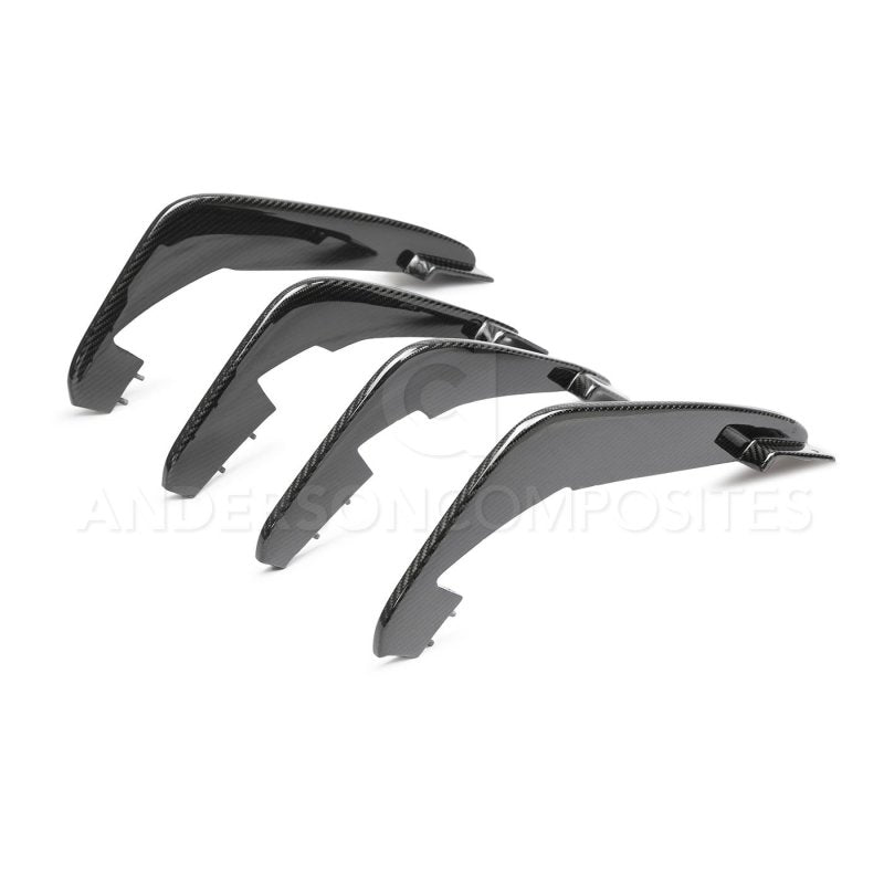 Anderson Composites 20-21 Chevrolet Corvette C8 Stingray Carbon Fiber Rear Diffuser Fins (Set of 4)