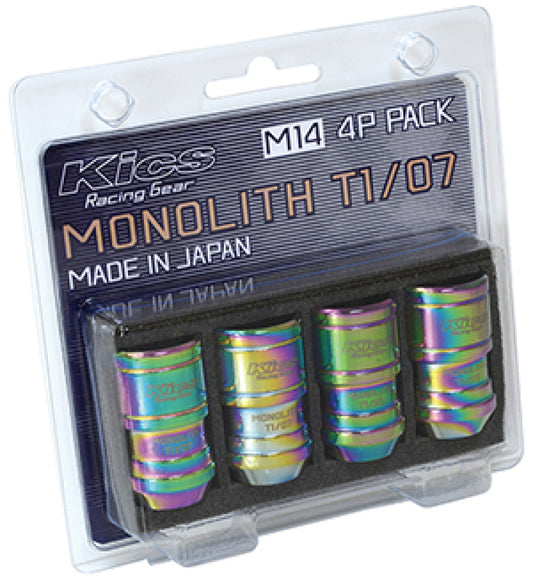 Project Kics 14 x 1.5 Neochrome T1/07 Monolith Lug Nuts - 4 Pcs