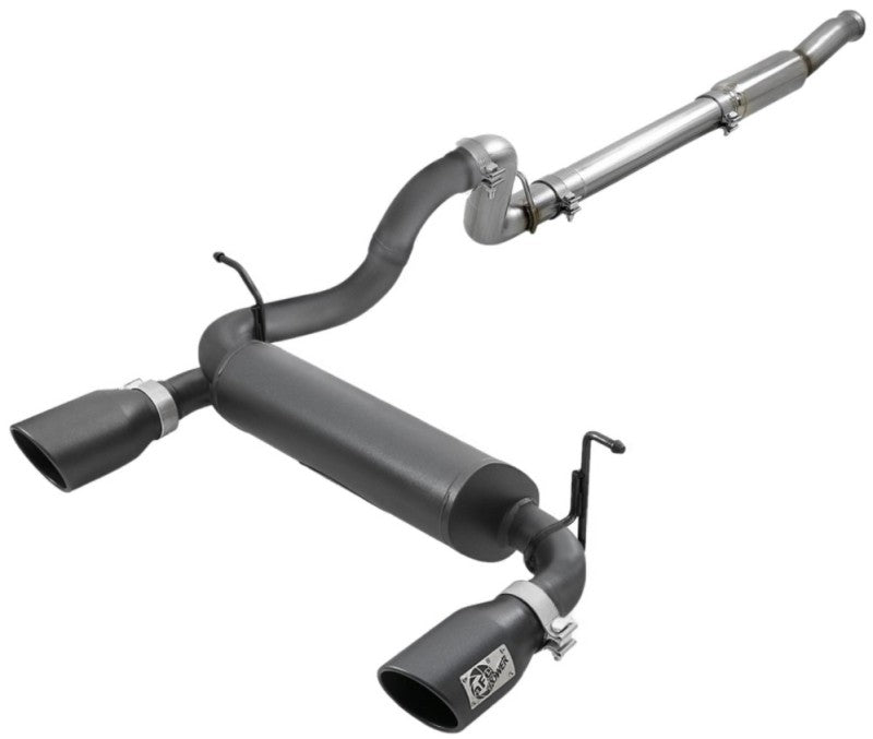 aFe Rebel Series 409 Stainless Steel Cat-Back Exhaust 18-21 Jeep Wrangler JL 2.0L (t) - Black Tip