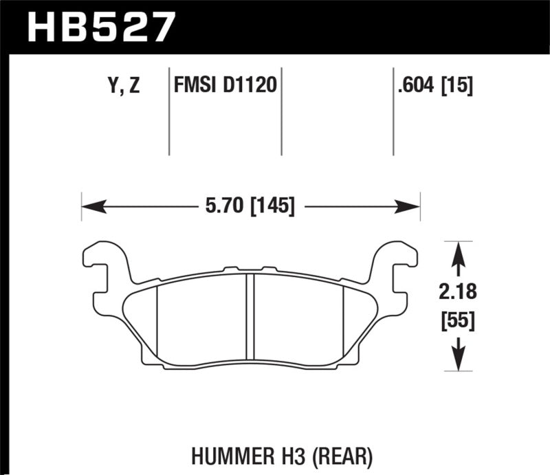 Hawk 08-10 Hummber H3/H3T Performance Ceramic Street Rear Brake Pads