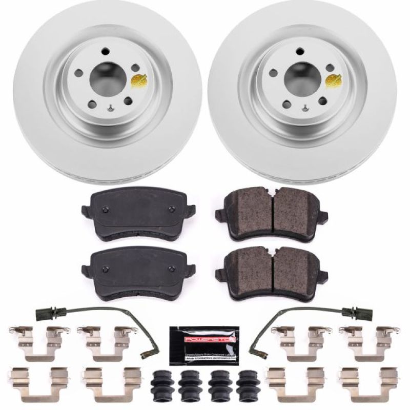 Power Stop 11-18 Audi A8 Quattro Rear Z23 Evolution Sport Coated Brake Kit