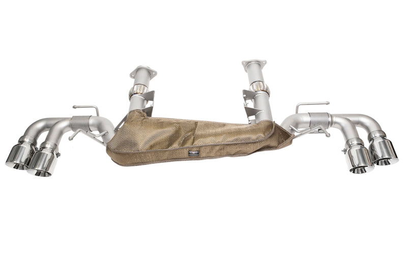 SOUL 20+ Chevrolet C8 Corvette Performance Rear Exhaust - 4in Slash Cut Tips - Polished Chrome