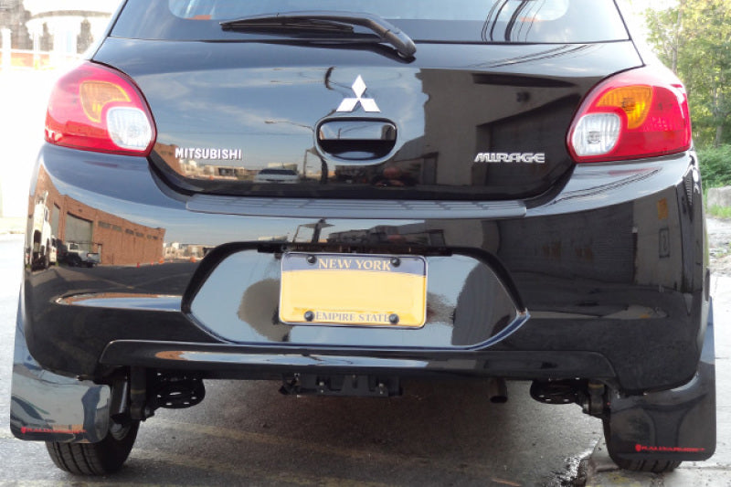 Rally Armor 13-19 Mitsubishi Mirage DE/ES/SE/GT Black UR Mud Flap w/ Grey Logo