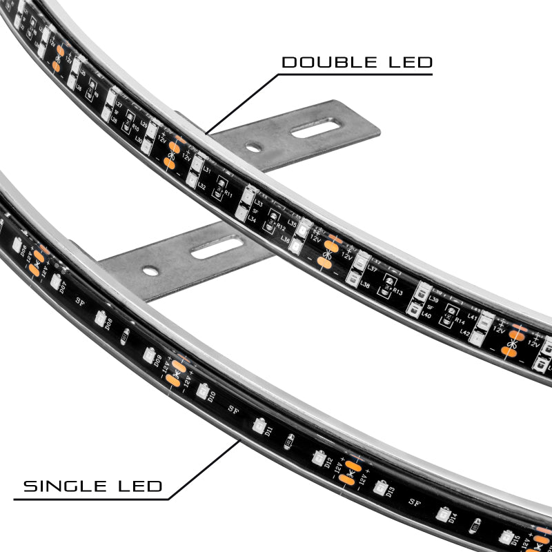 Oracle LED Illuminated Wheel Rings - Double LED - White