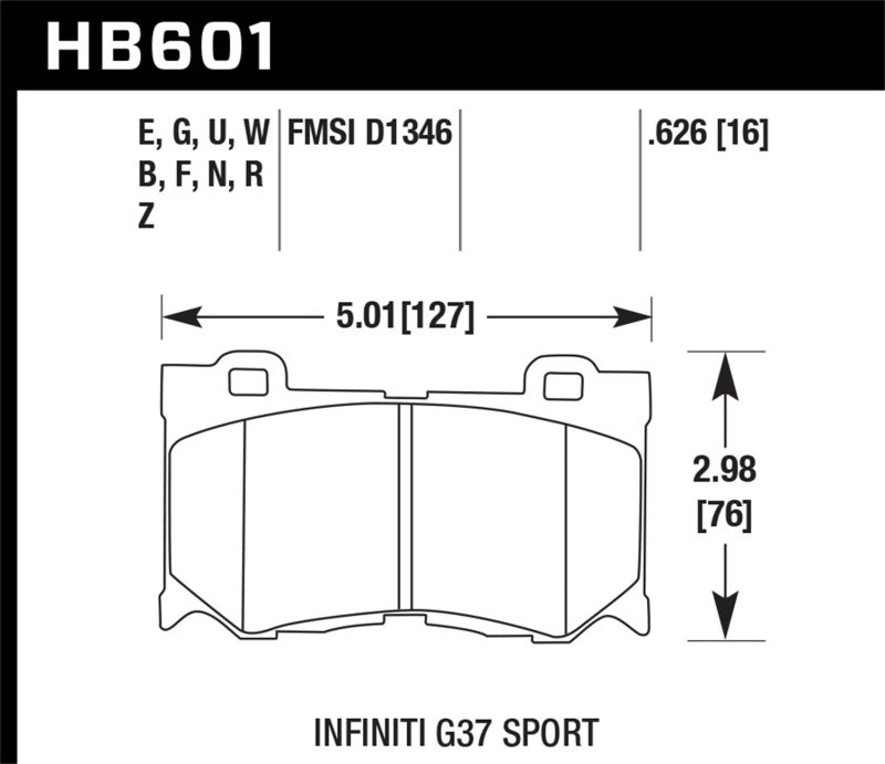 Hawk 10-11 Infiniti FX50 / 09-10 G37 / 09-10 Nissan 370Z Blue 9012 Race Front Brake Pads