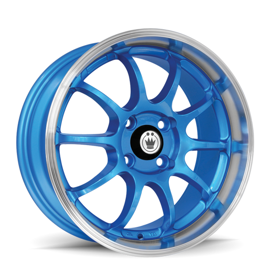 Konig Lightning 15x7 4x100 ET38 Blue/Machine Lip