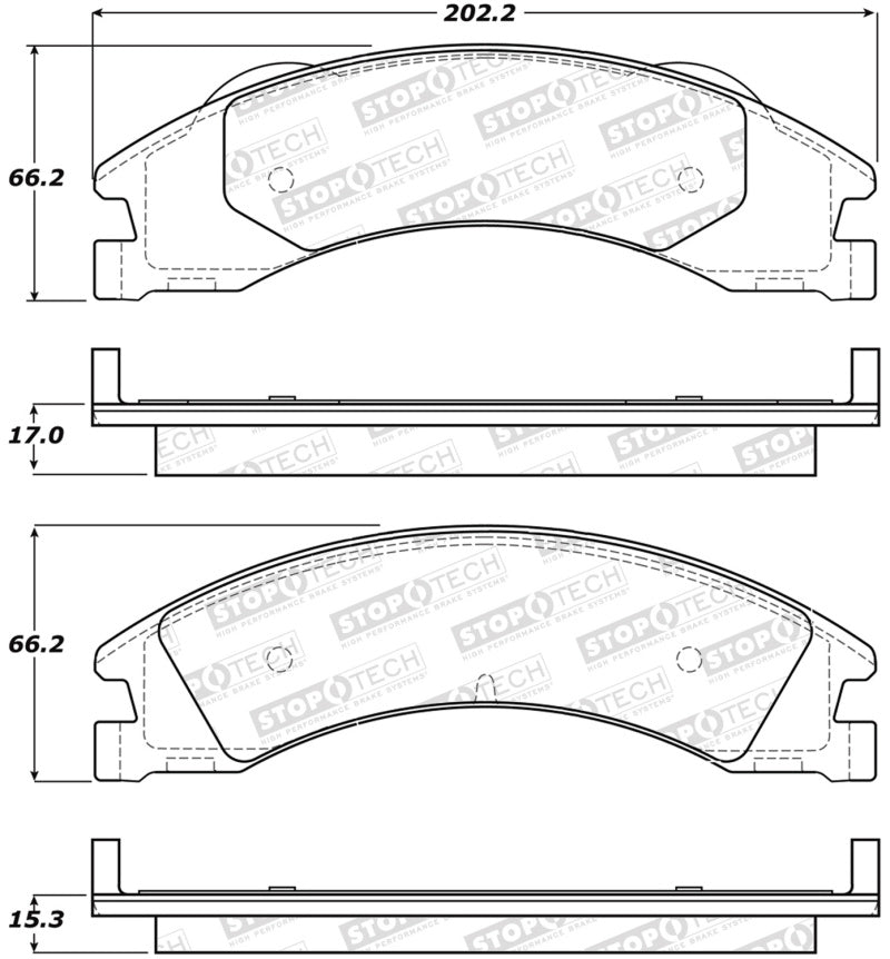 StopTech Sport Brake Pads w/Shims - Front