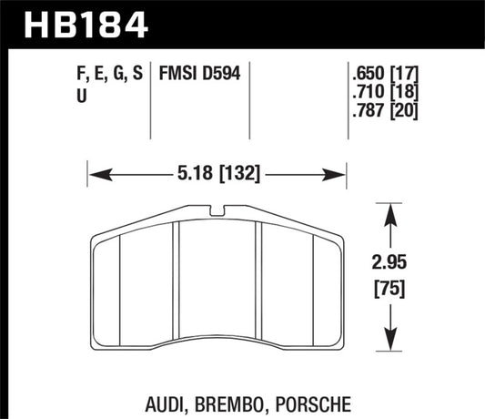 Hawk 93-94 Porsche 911 3.6L Turbo Front ER-1 Brake Pads