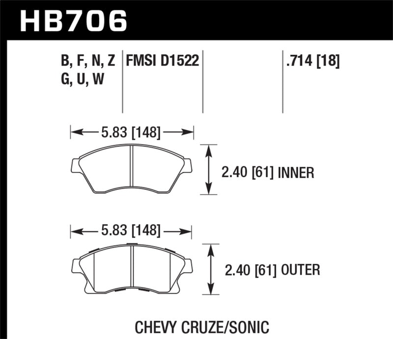 Hawk 11-12 Chevy Cruze Eco/LS/1LT/2LT/LTZ / 12 Sonic LS/LT/LTZ DTC-30 Front Race Brake Pads