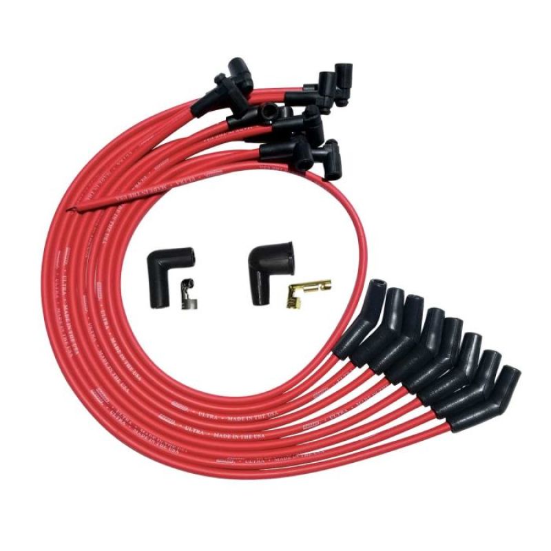 Moroso SBC Over Valve Cover 135 Plug HEI Ultra Spark Plug Wire Set - Red