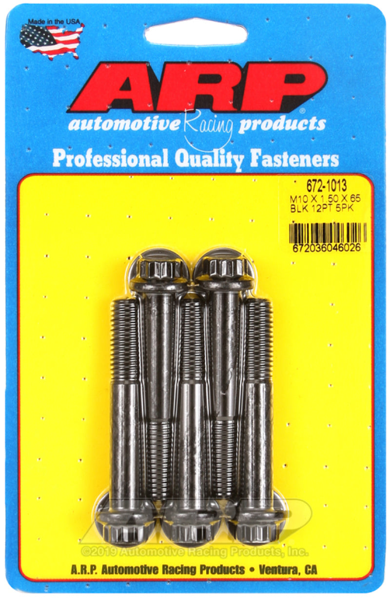 ARP M10 x 1.50 x 65mm 12pt Black Oxide Bolts (5/pkg)