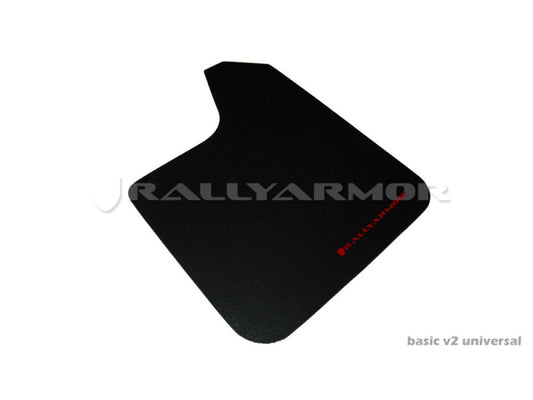 Rally Armor Universal Fit (No Hardware) Basic Black Mud Flap w/ Red Logo