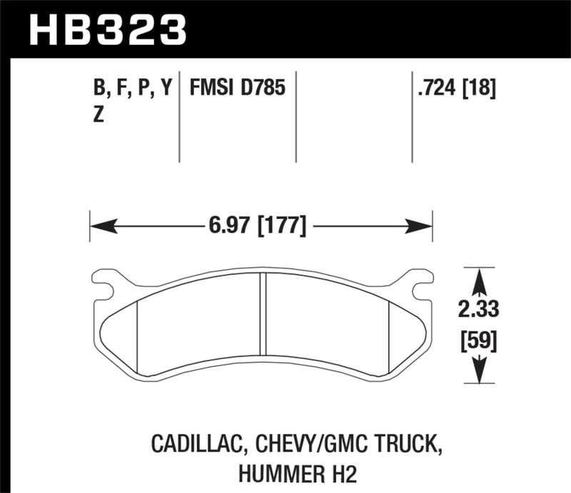 Hawk 2002-2002 Cadillac Escalade HPS 5.0 Front Brake Pads